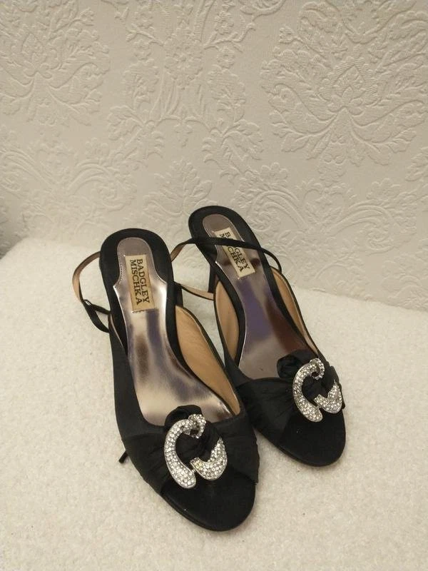 Women Badgley Mischka Heels Black Satin 37 - Bild 2 von 4