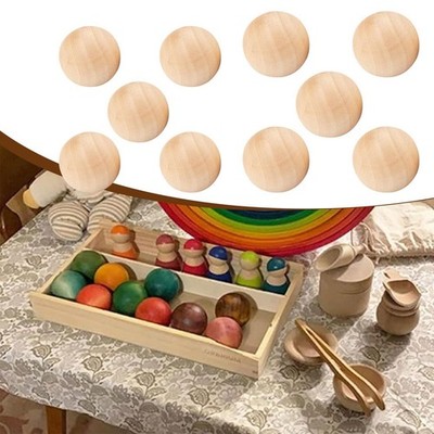 5er Set kompakte und glatte Holzkugeln für kreative Hobbys, rund und