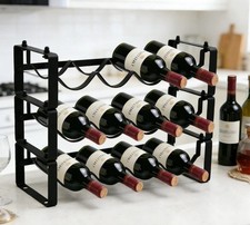 Modular Metal Wine Bottle Rack   Stackable Storage Organizer for Countertop, ...