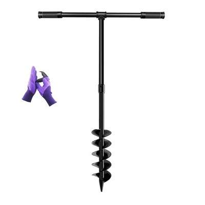 4'' x 38'' Spiral Planter Hand Auger - Heavy-Duty Manual Post Hole Digger for G...