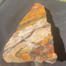 Morgan Hill Poppy Jasper / Pink Quartz Large Thick End Slab 462 Grams or 1 LB