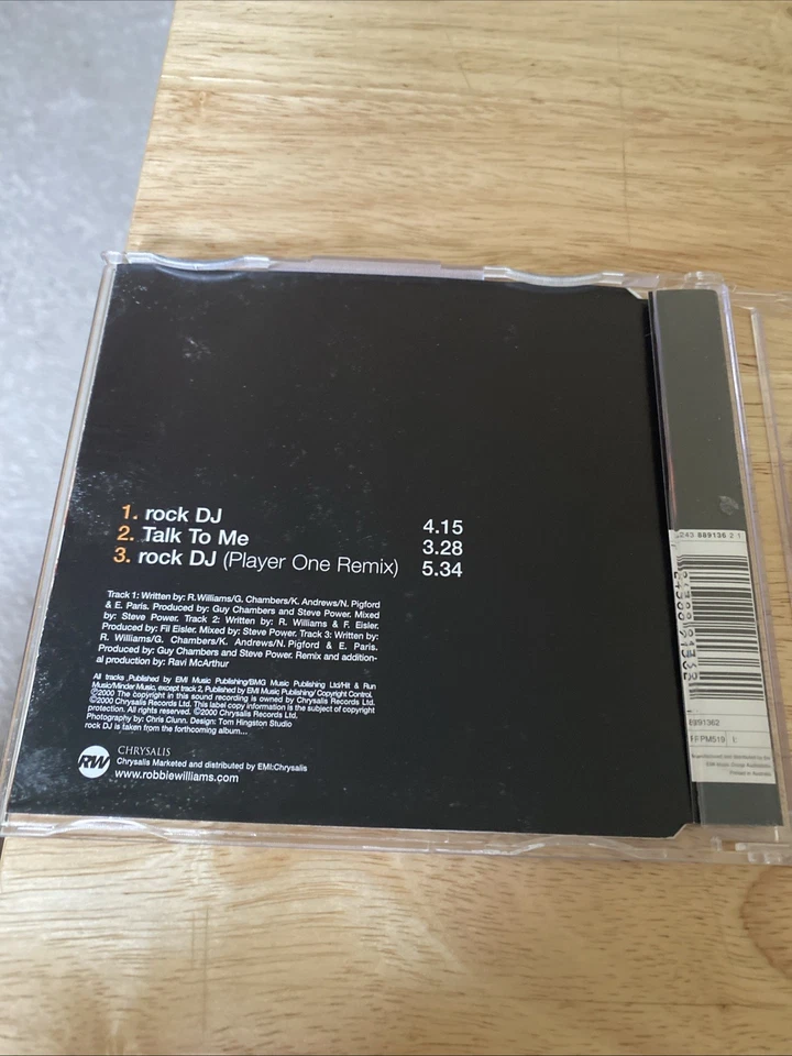 Robbie Williams Rock DJ (CD) Maxi-Single Import 2000 MINT Condition Disc Foto 3 de 3