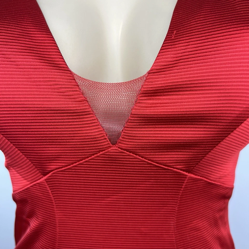 Zac Zac Posen Mermaid Gown Size 2 Red Shoulder Tie Formal Special Occasion Dress Foto 3 de 4