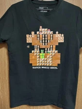 Washing Only Super Mario Bros T-shirt 8bit Retro Pattern M