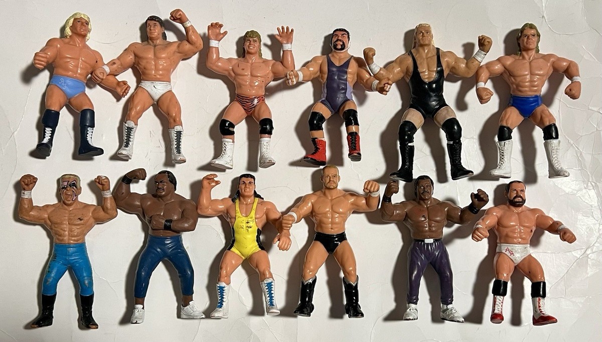 Complete Lot of 12 1991 WCW Galoob Wrestling Figures Sting Flair
