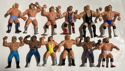 Complete Lot of 12 1991 WCW Galoob Wrestling Figures Sting Flair