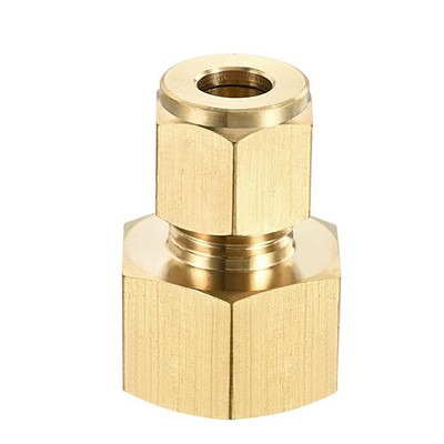 Compression Tube Fitting G1/2 Female Thread x 8mm Tube OD Coupling Adapter Brass