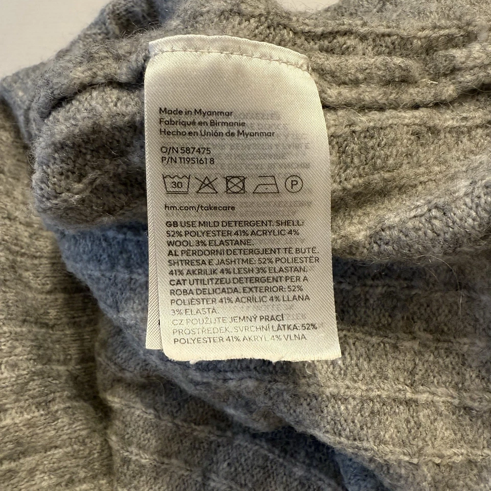 Suéter corto cuello alto niñas H&M gris Foto 4 de 4