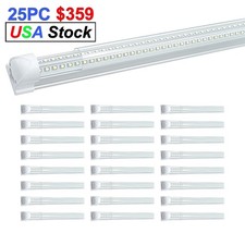 25 Pack Connectable 8Ft Led Shop Light Fixtures 100W 12000Lm 6500K Cold White