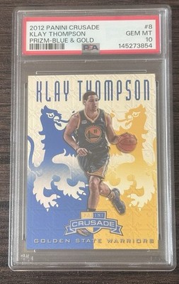 2012 Panini Crusade Klay Thompson PSA 10 GEM; Blue & Gold; Golden State Warriors