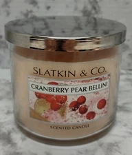 Slatkin & Co. 3 Wick Candle Cranberry Pear Bellini Scented 14.5 Oz