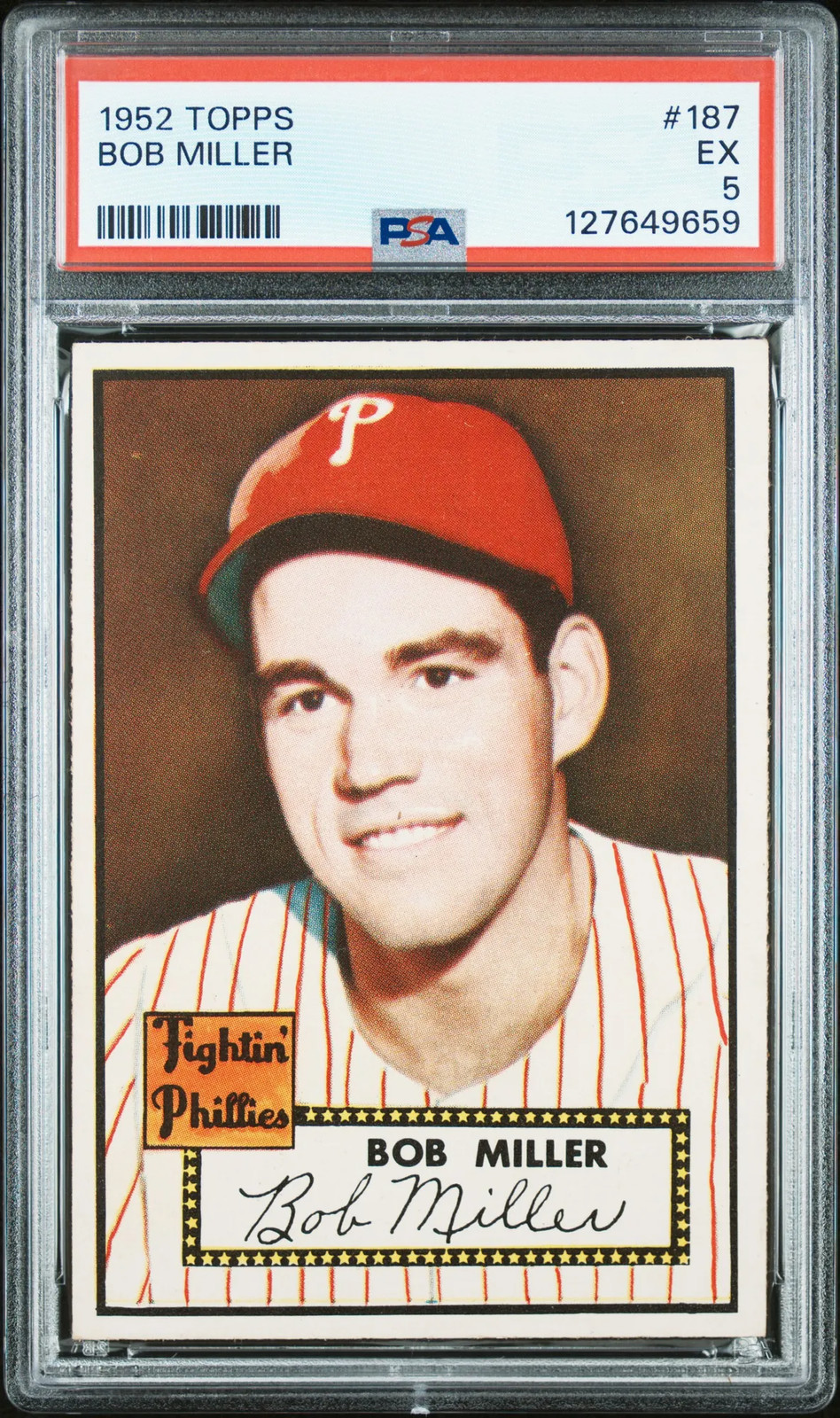 1952 Topps #187 Bob Miller PSA 5 Excellent!!