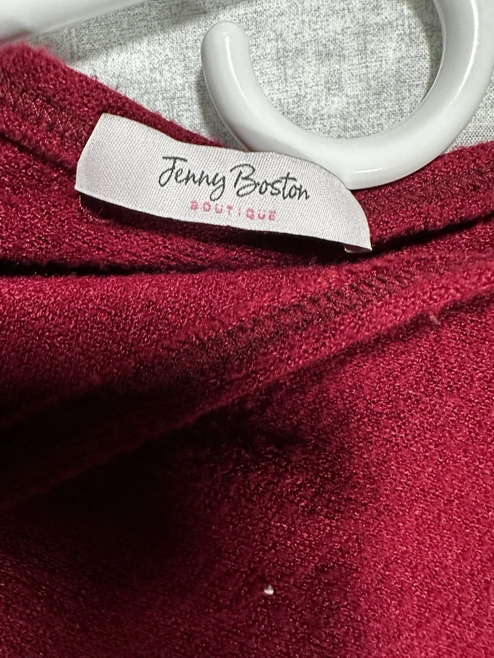 Jenny Boston Poncho Capa Mujer Talla Única Granate Poliéster Mezcla Algodón Suéter Foto 2 de 4