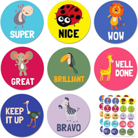400 StüCk - Belohnungssticker Englisch, Sticker Lehrer Motivationssticker - 25Mm