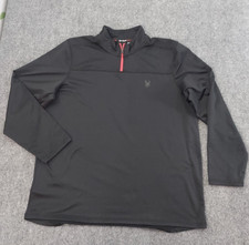Spyder Pullover Mens Large Black Red 1/4 Zip Active Athletic Performance Proweb