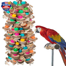 Large Parrot Toys for Macaw Toys Large Bird Toys Cockatoo Toys Natural Wooden