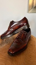 Prada Oxford Brogue Lace Up Brown Burnished Leather 7.5 UK 8.5 US