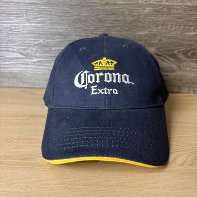 Corona Extra Hat Cap Strap Back Navy Blue Yellow Embroidered Beer Promo Mens