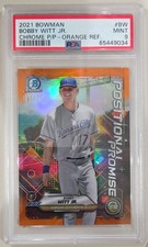 2021 TOPPS BOWMAN BOBBY WITT JR POSITIONAL PROMISE ORANGE REFRACTOR /25 RC PSA 9