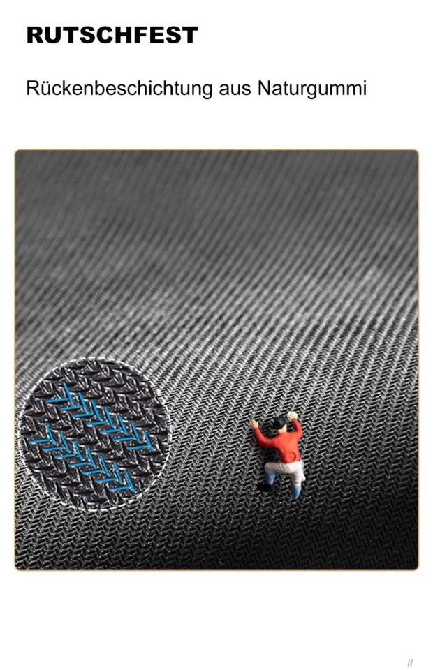 Badematte rutschfest saugfähig Badvorleger Badezimmerteppich Schwarz-006 - Bild 4 von 4