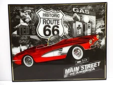 Corvette FRAMED Print Holographic ROUTE 66 Main Street of AMERICA 20" x 16" GIFT