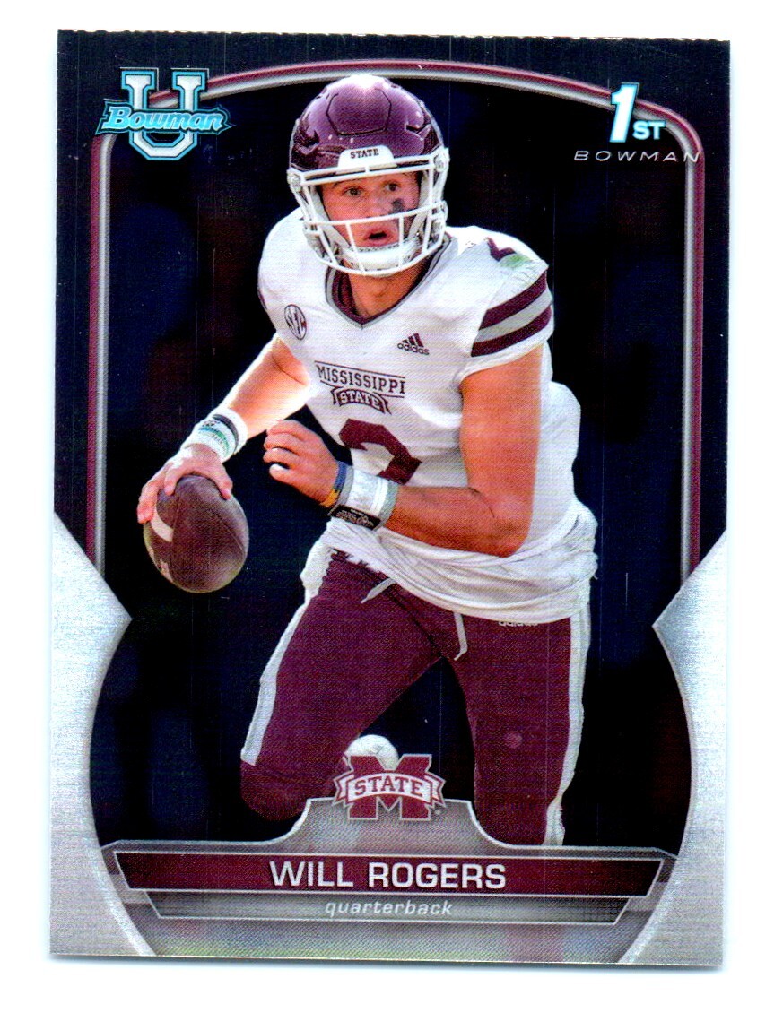 2022 Topps Bowman University Football Will Rogers Rookie