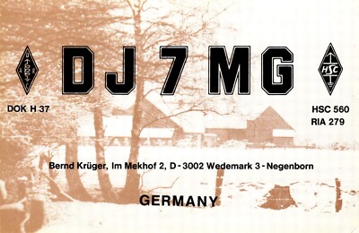 Negenborn Germany DJ7MG QSL Radio Postcard