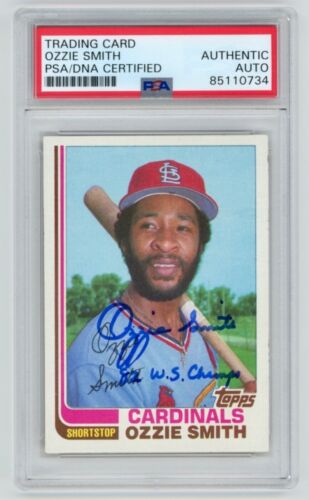 OZZIE SMITH "WS CHAMPS" Signed 1982 Topps Traded Baseball Card #109T + PSA Auto - Picture 1 of 2