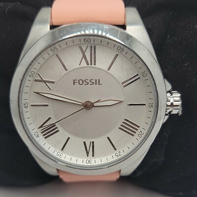 Fossil BQ3487 Women's Pink Silicone Analog Dial Quartz Genuine Wrist Watch AM917