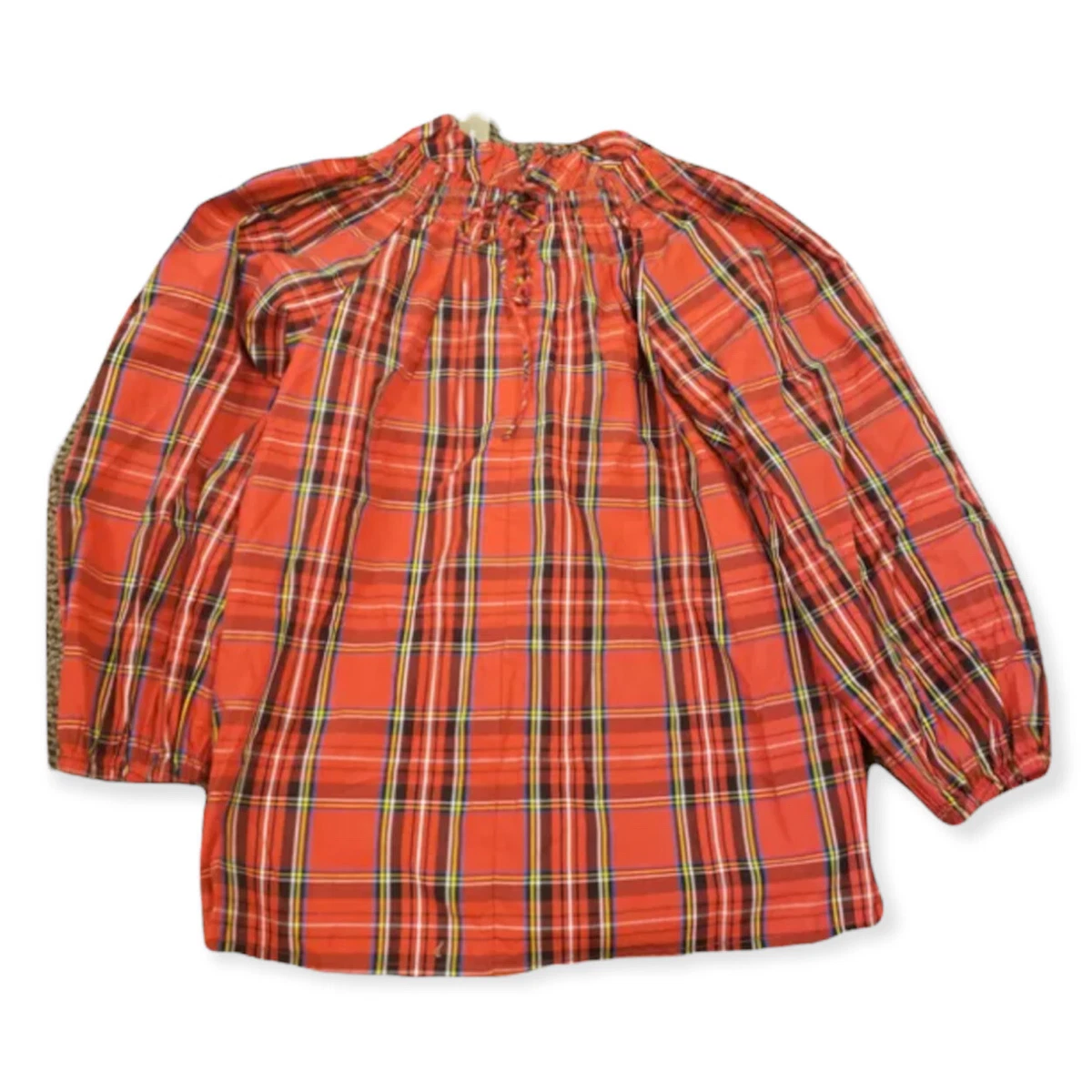 J. Crew Women s Smocked neck top in Good Tidings plaid 2XS BD771