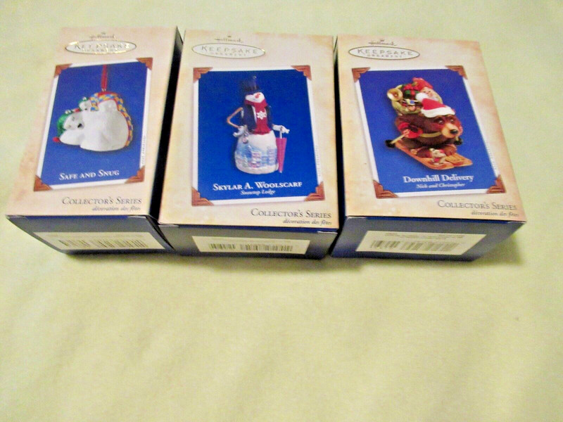 Vintage  in Boxes 3 Hallmark Keepsake ornaments Collectors Safe and Snug +2