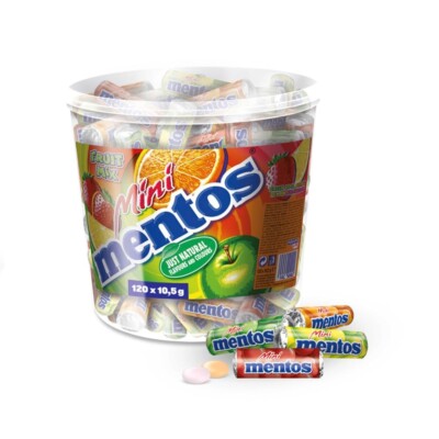 120 Mini Rollen Mentos Frucht Dragees a 10,5g Kaubonbons
