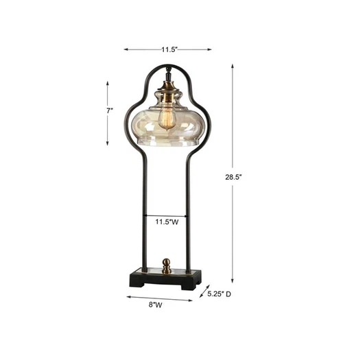 Uttermost Cotulla Metal and Resin Table Lamp in Aged Black and Antique Brass - Picture 5 of 5