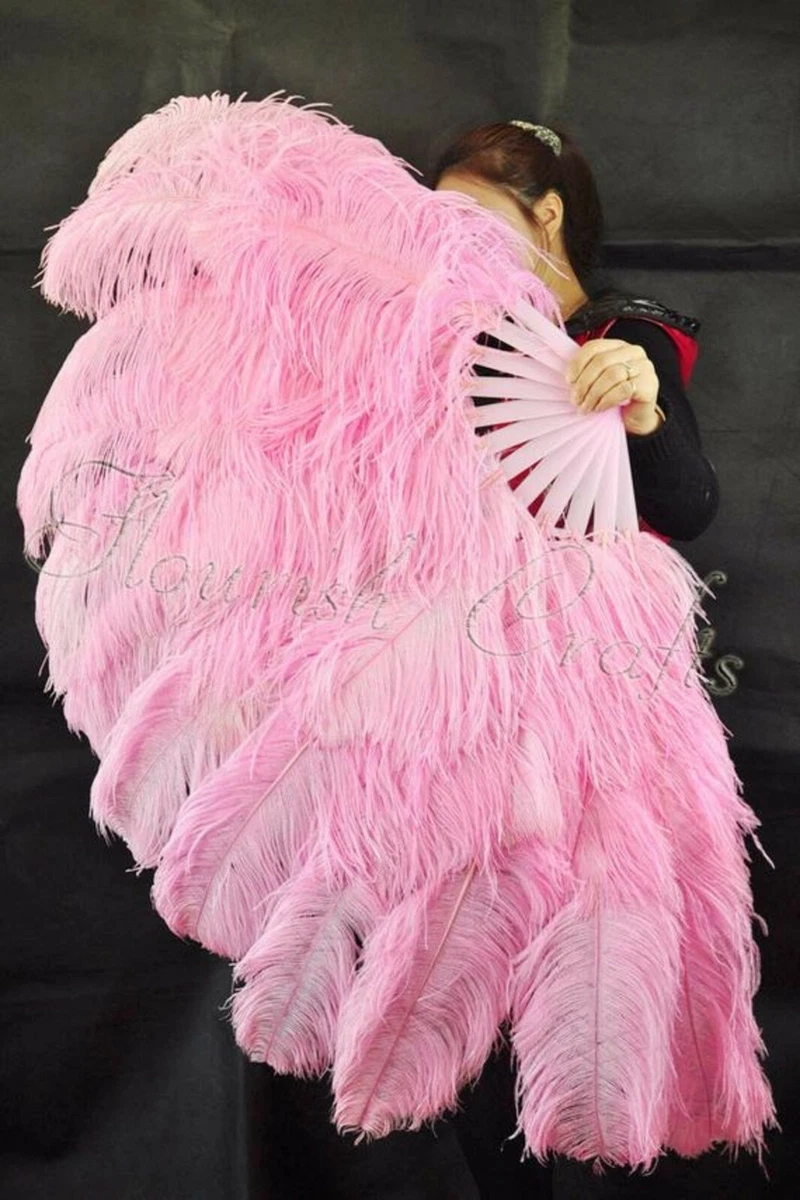 Large pink ostrich sale feathers