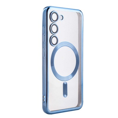 Reiko Magnetic Wireless Charging TPU Bumper Case for Galaxy S23 in Blue | MaxStr