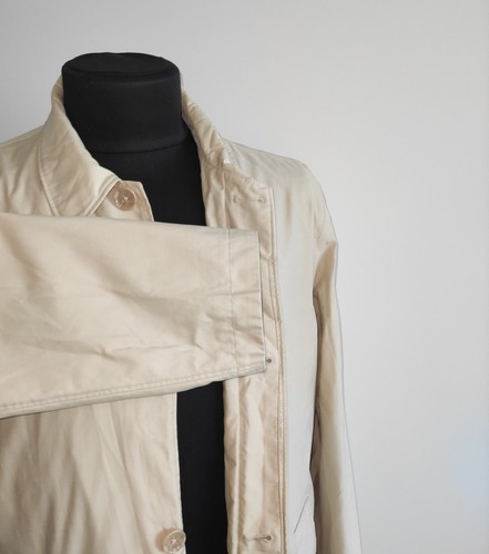 GANT Mens Cotton Polyamide Beige Mac Trench Rain Coat Button Jacket Size L - Picture 4 of 10
