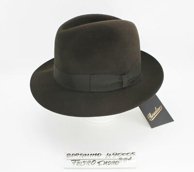Unisex Hut - 100% Filz - Farbe Testa di Moro - 58 - 490005-381 - Borsalino