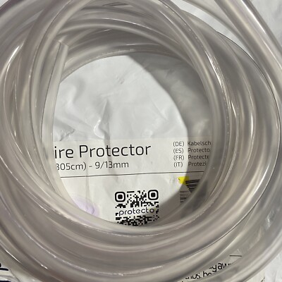 Prorecto Pet Wire Cord Protector 10Ft x .5'' Clear Flexible For Dog Cat Rabbit