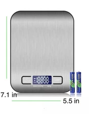 HIGH QUALITY, Digital Kitchen Scale, 304 Stainless Steel, Weight in Grams And Oz