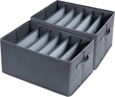 Kleiderschrank Schrank Organizer - 6 Gitter Faltbar Schubladen Organizer, 2 Stück, 43*30*25cm