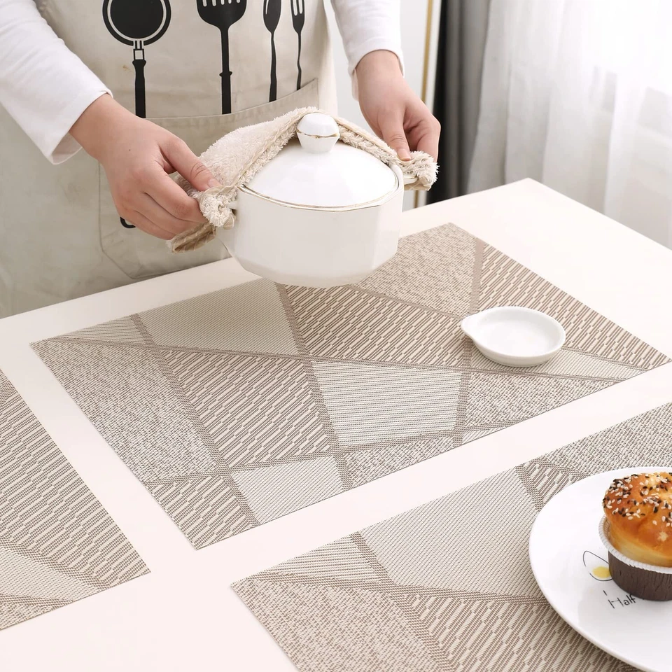 Juego de 6 colchonetas lavables de PVC para mesa de comedor 45 x 30 cm AR2156 Foto 4 de 4