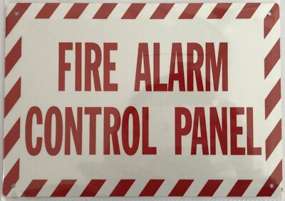 FIRE Alarm Control Panel Sign - (White,Reflective !! Aluminum 7 X 10)-REF24-1027