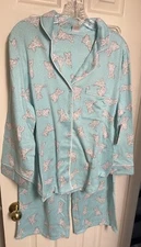 🐕‍🦺🐕‍🦺Secret Treasures Women Aqua Dog L(12-14) Pajama Set🐕‍🦺🐕‍🦺