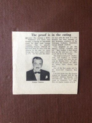 K1m Ephemera 50er Jahre Artikel Holiday Pie BBC Fernseher George Clouston