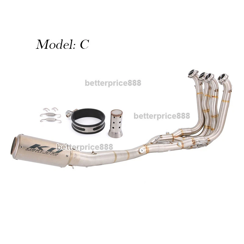 For BMW S1000RR S1000R Full Exhaust System Link Pipe Headers With Muffler Tips - Image 4 of 4