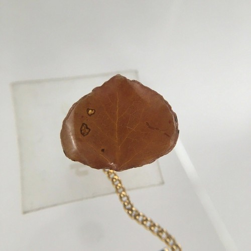 Real Autumn Leaf Tie Tack Encased in Resin | Unique Tie Pin Brown Nature Fall B1 - Picture 3 of 5