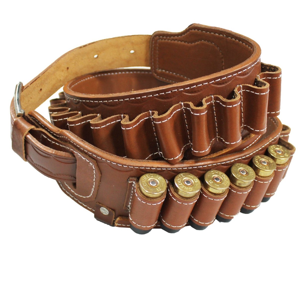 Bandolier Shotgun 12/16/20 Gauge Cartridges Belt Real Leather