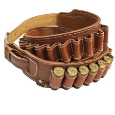 Bandolier Shotgun 12/16/20 Gauge Cartridges Belt Real Leather Ammunition Holder