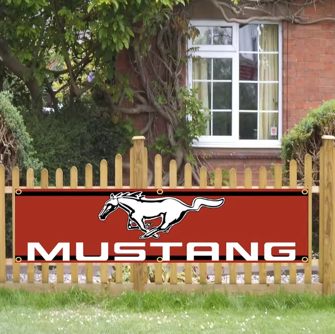 Banniere garage Auto Ford Mustang Décoration Atelier Banderole