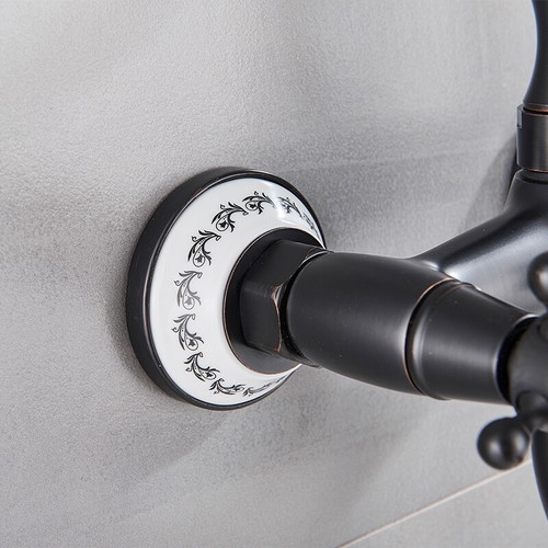 Rubinetto miscalatore doccia vasca da bagno con doccetta ottone a parete moderno - Foto 56 di 101